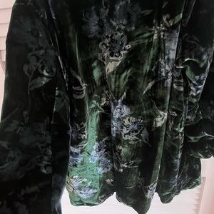 Eva Franco green velvet jacket Anthropologie large